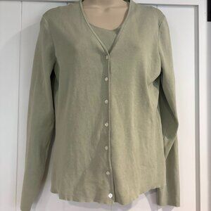 Vintage Charter Club Petite sage green twin set, Size PS and PP